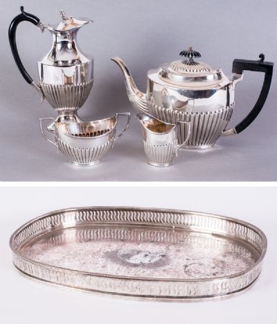 Victorian Silver Plated Tea Service at Dolan's Art Auction House