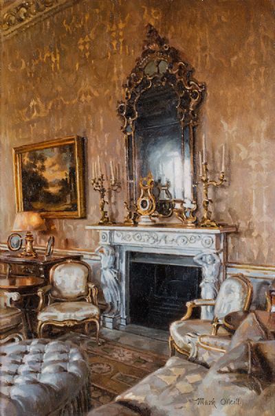 THE GOLD DRAWING ROOM, BALLYFIN by Mark O'Neill  at Dolan's Art Auction House