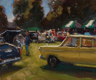 VINTAGE CARS AT THE LOCAL SHOW by Roger Dellar ROI at Dolan's Art Auction House