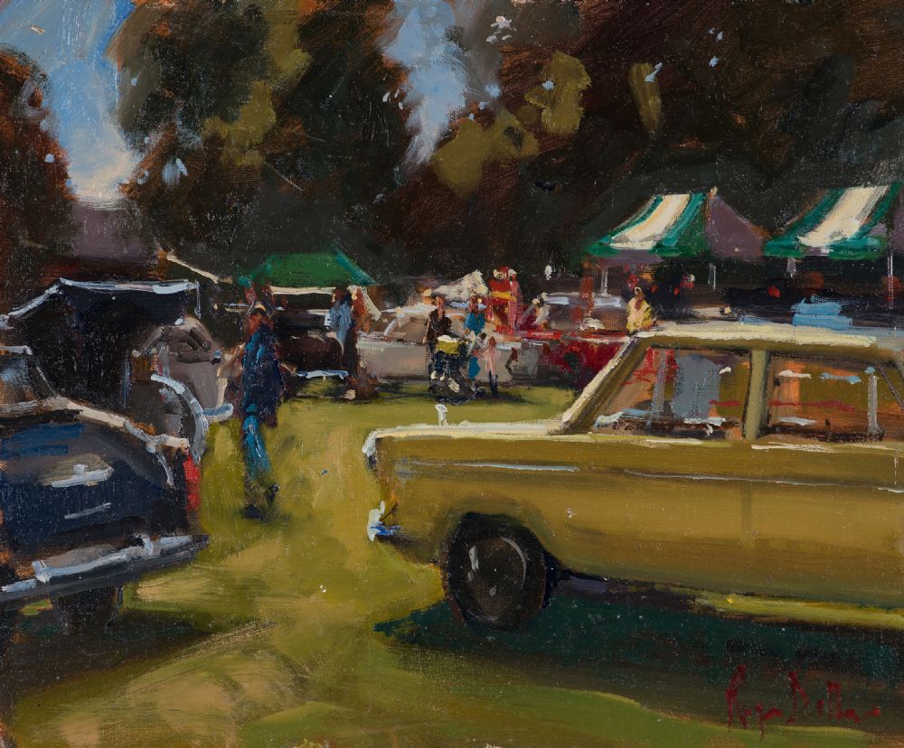 Lot 34 - VINTAGE CARS AT THE LOCAL SHOW by Roger Dellar ROI