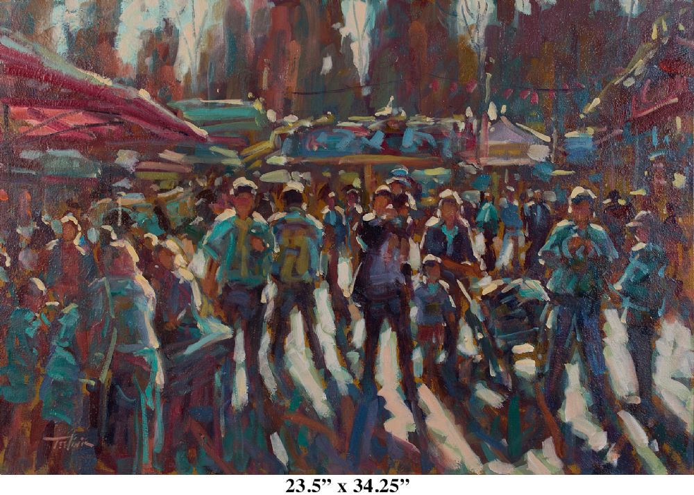 Lot 4 - SUMMER MARKET, ON A HOT SUMMER''S DAY by Norman Teeling, b.1944