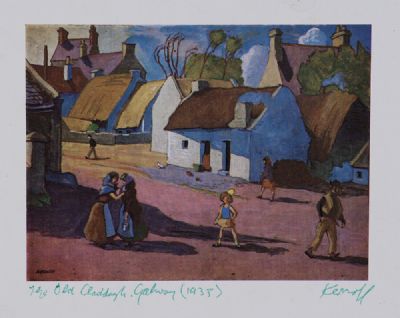 THE OLD CLADDAGH, GALWAY 1933 by Harry Kernoff RHA at Dolan's Art Auction House