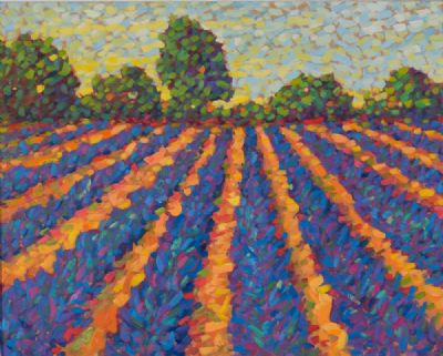 FIELDS OF LAVENDER by Paul Stephens  at Dolan's Art Auction House