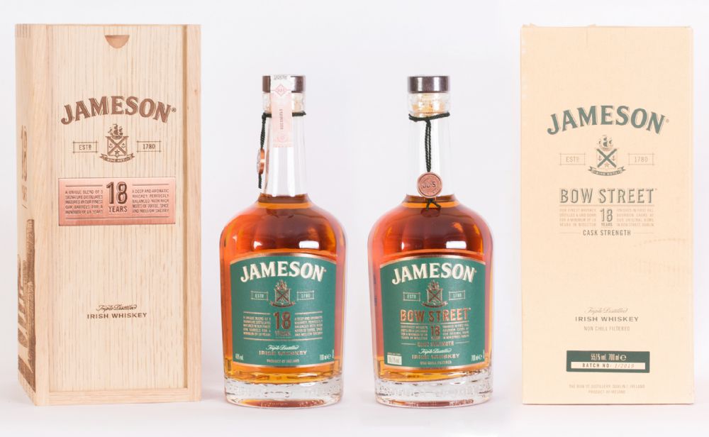 Jameson 18 Year Old Bow Street and Jameson 18 Year Old Irish Whiskey, 2 Bottles at Dolan's Art Auction House