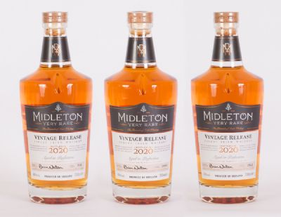 Collection of 3 Midleton Very Rare 2020 Irish Whiskeys at Dolan's Art Auction House