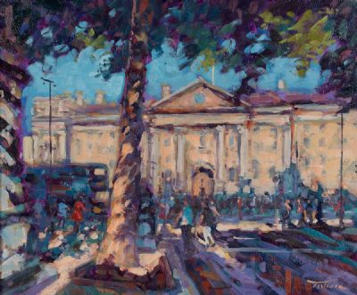 COLLEGE GREEN & TRINITY COLLEGE by Norman Teeling  at Dolan's Art Auction House