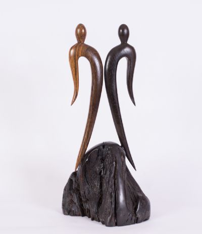 Figures on a Bog Oak Plinth at Dolan's Art Auction House
