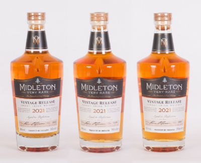 Collection of 3 Midleton Very Rare 2021 Irish Whiskeys at Dolan's Art Auction House