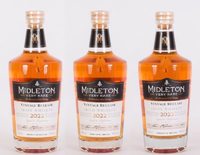 Collection of 3 Midleton Very Rare 2022 Irish Whiskeys at Dolan's Art Auction House