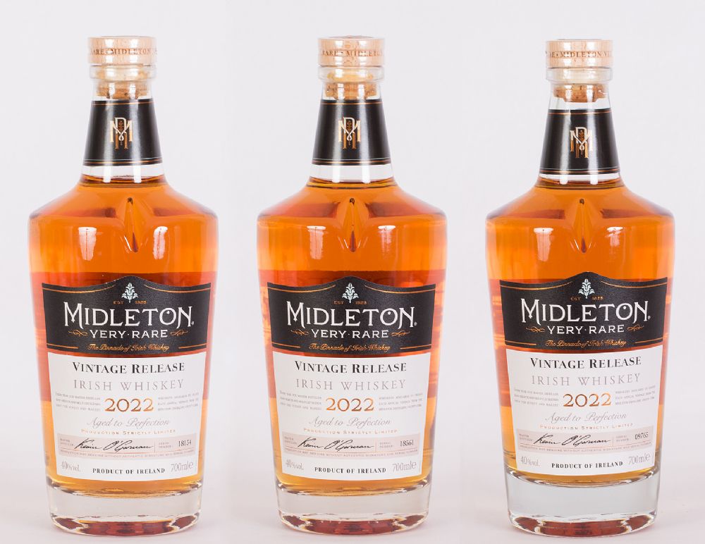 Collection of 3 Midleton Very Rare 2022 Irish Whiskeys