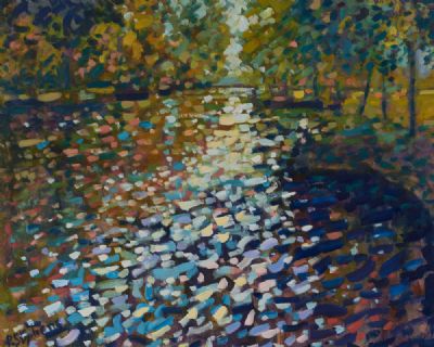 MORNING SUNLIGHT ON THE RIVER by Paul Stephens  at Dolan's Art Auction House