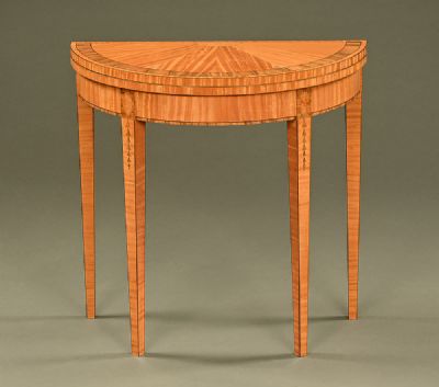 Satinwood Demi Lune Table at Dolan's Art Auction House