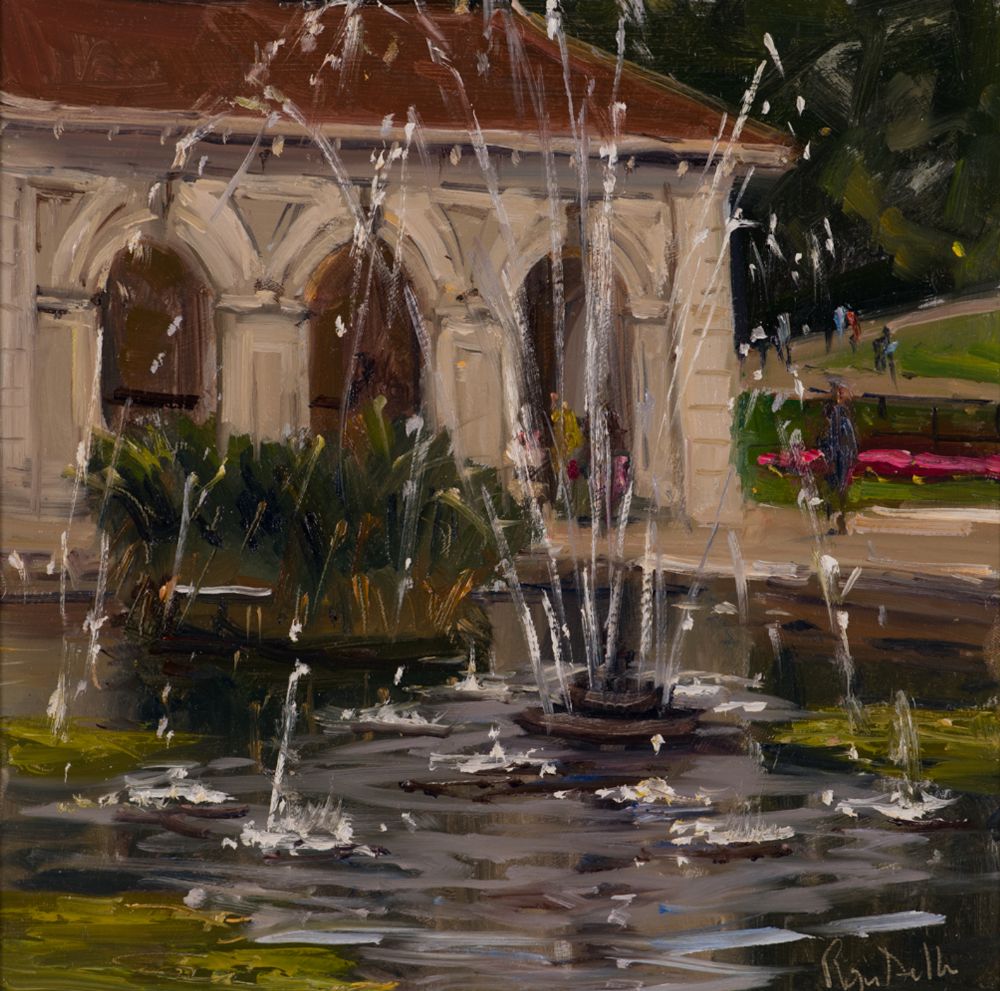 KENSINGTON GARDENS, THE LILY POND by Roger Dellar ROI at Dolan's Art Auction House