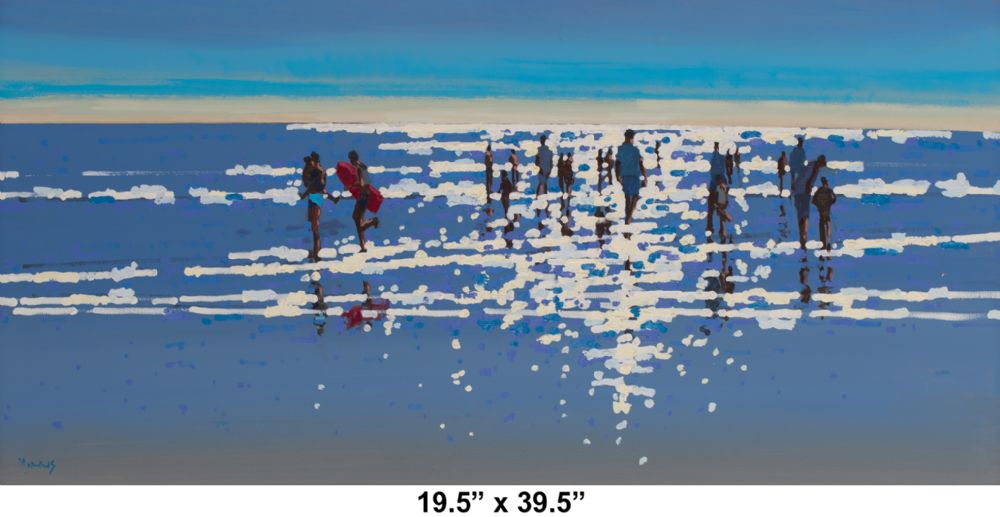 SUMMER SUN ON BALLINSKELLIGS BEACH by John Morris  at Dolan's Art Auction House