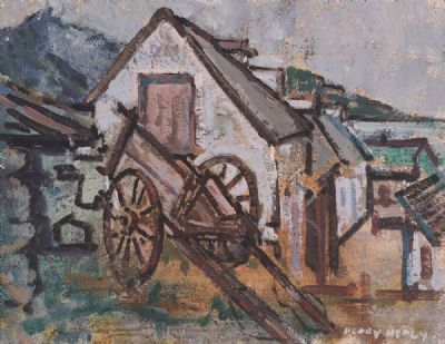 FARMHOUSE AT DUGORT, ACHILL by Henry Healy RHA at Dolan's Art Auction House