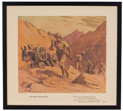 THE MOUNTAIN GUNNER by Snaffles, Charlie Johnson Payne  at Dolan's Art Auction House