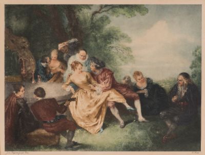 THE GARDEN PARTY by After Jean-Baptiste Pater  at Dolan's Art Auction House
