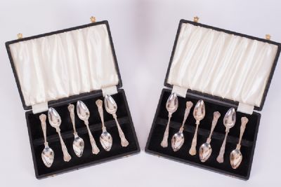 Set of 12 Silver Plated Tea Spoons at Dolan's Art Auction House