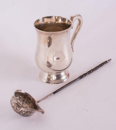 Embossed Toddy Ladle & Plated Tankard at Dolan's Art Auction House
