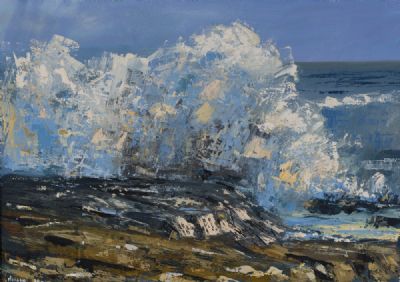 ATLANTIC WAVES CRASHING by Henry Morgan  at Dolan's Art Auction House
