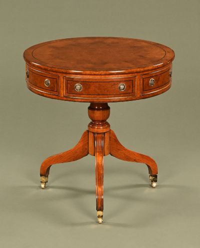 Circular Burr Walnut Drum Table at Dolan's Art Auction House