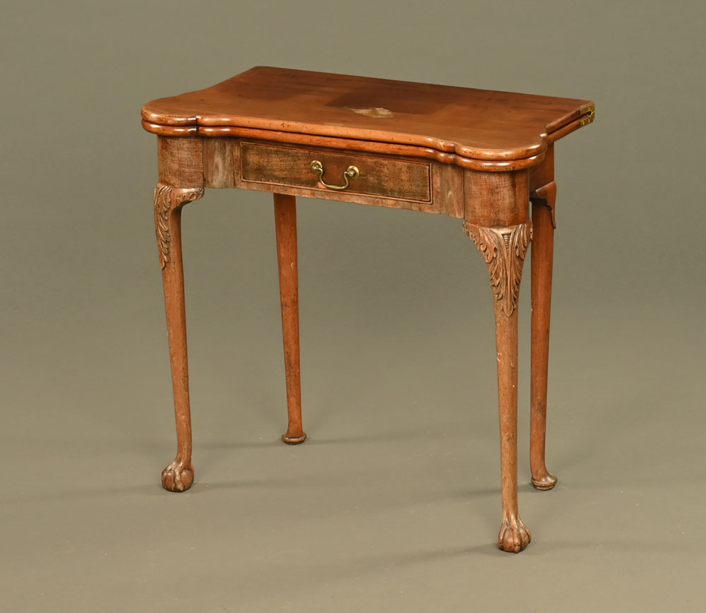 Early 18th Century Walnut Card Table at Dolan's Art Auction House