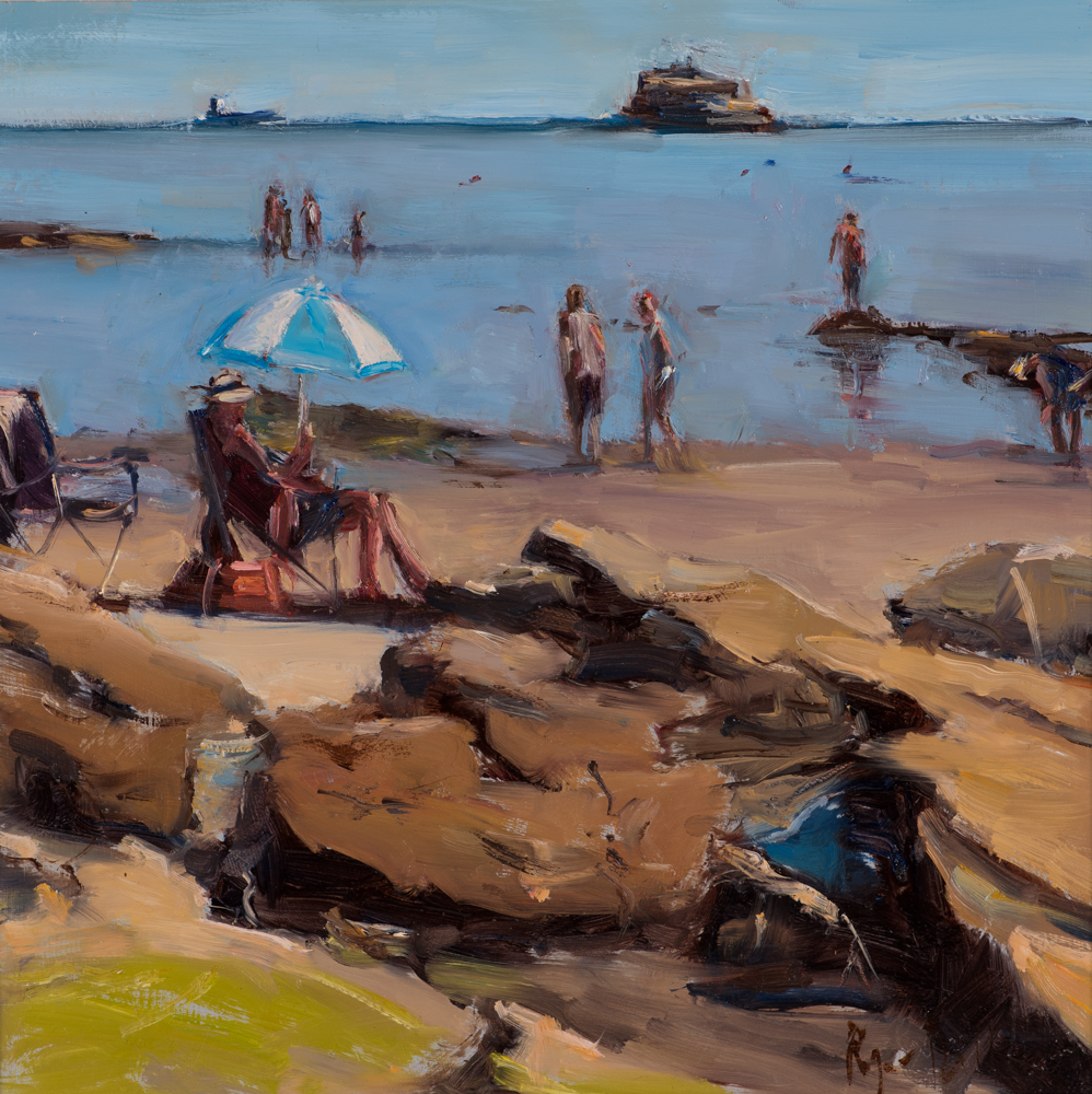 SUMMER BEACH by Roger Dellar ROI at Dolan's Art Auction House