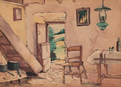 THE OLD FARM COTTAGE, 1944 by George McCullough  at Dolan's Art Auction House