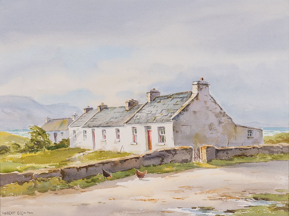 Lot 66 - COTTAGES ON ACHILL by Robert Egginton, b.1943