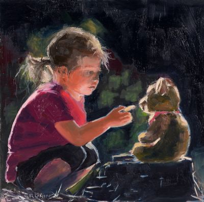 BISCUIT FOR TEDDY by Susan Cronin  at Dolan's Art Auction House