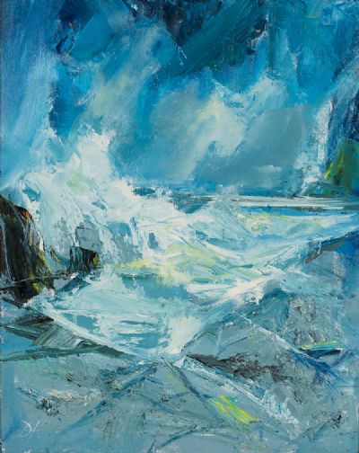 WAVES BREAKING, ACHILL by Douglas Hutton  at Dolan's Art Auction House
