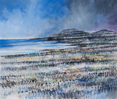 BLUE LIGHT & SUMMER SHOWERS ON THE BURREN by Manus Walsh  at Dolan's Art Auction House
