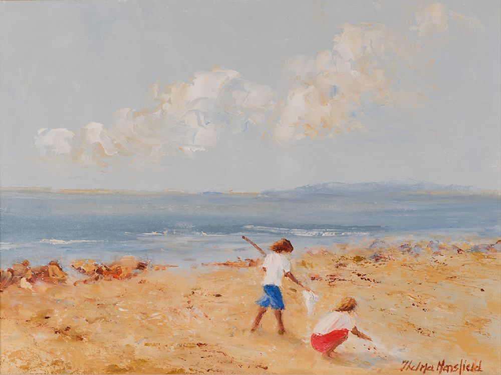 Lot 104 - CHILDREN ON THE BEACH by Thelma Mansfield