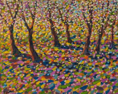 DAPPLED LIGHT IN THE ORCHARD by Paul Stephens  at Dolan's Art Auction House