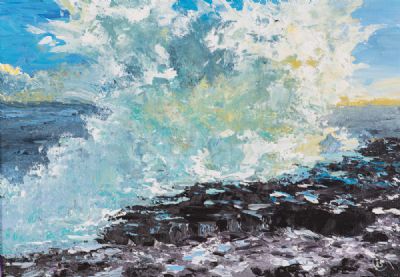 CRASHING WAVES, CONNEMARA by Susan Cronin  at Dolan's Art Auction House