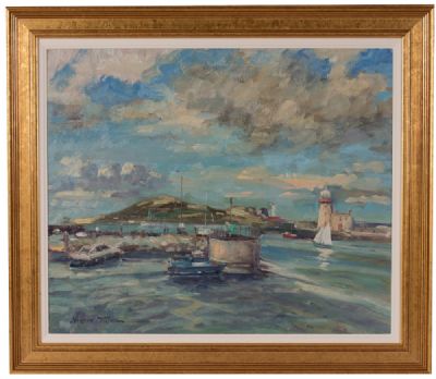 HOWTH HARBOUR by Norman Teeling  at Dolan's Art Auction House