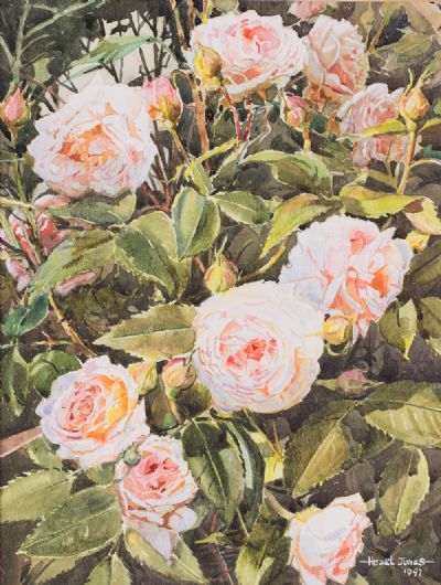 GARDEN ROSES by Hazel Jones UWS at Dolan's Art Auction House