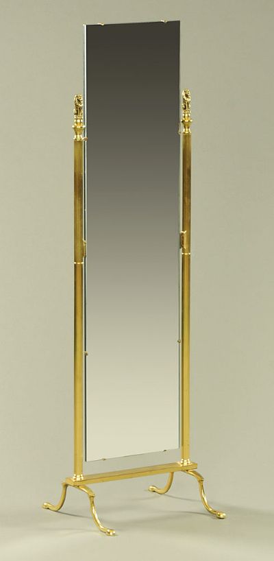 Brass Cheval Mirror at Dolan's Art Auction House