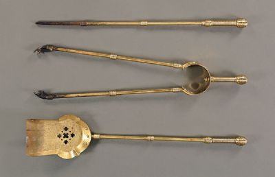 Brass 'Arts & Crafts' Fire Irons at Dolan's Art Auction House