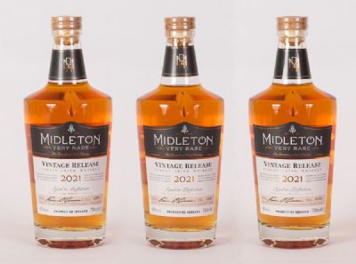 Midleton Very Rare Irish Whiskey 2021, Collection of 3 Bottles at Dolan's Art Auction House