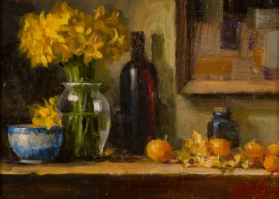 DAFFODILS & ORANGES by Mat Grogan  at Dolan's Art Auction House
