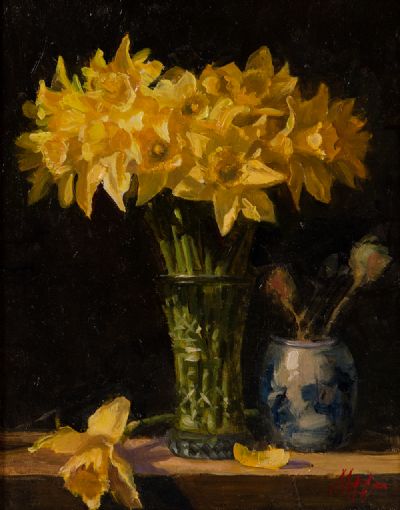 SPRING DAFFODILS by Mat Grogan  at Dolan's Art Auction House