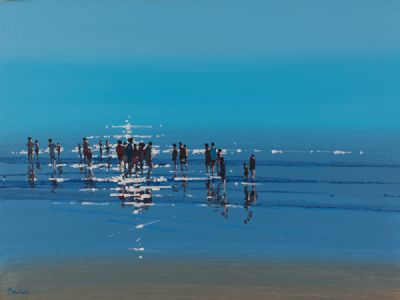 MIDSUMMER BEACH by John Morris  at Dolan's Art Auction House