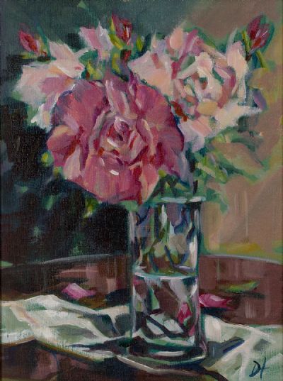 SUMMER PINK ROSES by Douglas Hutton  at Dolan's Art Auction House