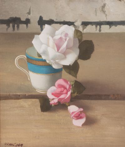 PINK ROSES by Patrick Hennessy RHA at Dolan's Art Auction House