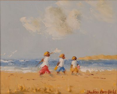 FUN ON THE BEACH by Thelma Mansfield  at Dolan's Art Auction House