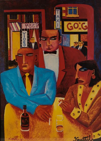 AT THE BAR by Graham Knuttel  at Dolan's Art Auction House