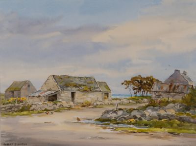 OLD FARMHOUSE BY THE SEA by Robert Egginton  at Dolan's Art Auction House