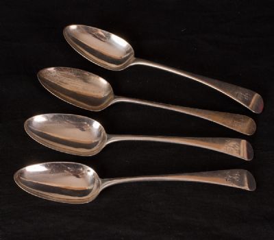 Four Silver Spoons, 1801 & 1831 at Dolan's Art Auction House