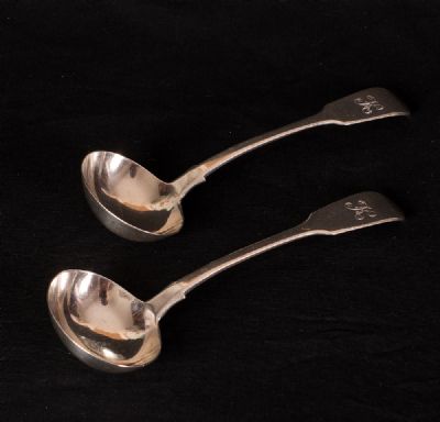 Silver Sauce Ladels, 1855 at Dolan's Art Auction House
